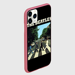 Чехол iPhone 11 Pro матовый The Beatles: Abbey Road, цвет: 3D-малиновый — фото 2