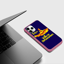 Чехол iPhone 11 Pro матовый The Beatles: Yellow Submarine, цвет: 3D-малиновый — фото 2