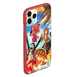 Чехол iPhone 11 Pro матовый One Piece, цвет: 3D-красный — фото 2