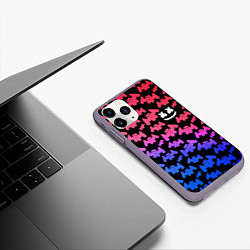 Чехол iPhone 11 Pro матовый Marshmello: Pink & Violet, цвет: 3D-серый — фото 2