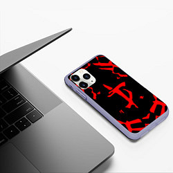 Чехол iPhone 11 Pro матовый DOOM: Red Slayer, цвет: 3D-светло-сиреневый — фото 2