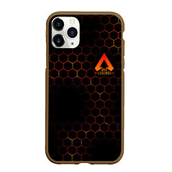 Чехол iPhone 11 Pro матовый Apex Legends: Orange Carbon, цвет: 3D-коричневый