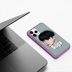 Чехол iPhone 11 Pro матовый BTS Suga, цвет: 3D-фиолетовый — фото 2