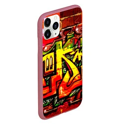 Чехол iPhone 11 Pro матовый Red Graffiti, цвет: 3D-малиновый — фото 2