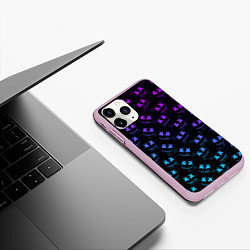 Чехол iPhone 11 Pro матовый Marshmello: Dark Neon, цвет: 3D-розовый — фото 2