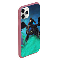 Чехол iPhone 11 Pro матовый Как приручить дракона, цвет: 3D-малиновый — фото 2