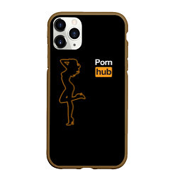 Чехол iPhone 11 Pro матовый PornHub: Neon Girl, цвет: 3D-коричневый