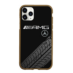 Чехол iPhone 11 Pro матовый Mercedes AMG: Street Racing, цвет: 3D-коричневый