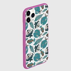 Чехол iPhone 11 Pro матовый Экзотическая рыба морей, цвет: 3D-фиолетовый — фото 2