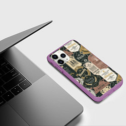 Чехол iPhone 11 Pro матовый Этикетки мира Виски, цвет: 3D-фиолетовый — фото 2