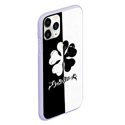 Чехол iPhone 11 Pro матовый Чёрный клевер, цвет: 3D-светло-сиреневый — фото 2