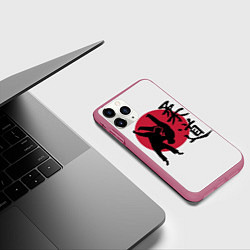 Чехол iPhone 11 Pro матовый Дзюдо бойцы, цвет: 3D-малиновый — фото 2