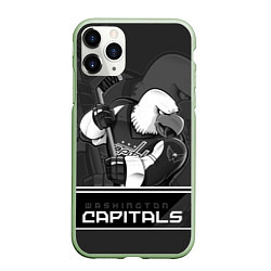 Чехол iPhone 11 Pro матовый Washington Capitals: Mono, цвет: 3D-салатовый