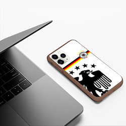 Чехол iPhone 11 Pro матовый Сборная Германии, цвет: 3D-коричневый — фото 2