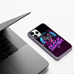 Чехол iPhone 11 Pro матовый Black Panther 80s, цвет: 3D-серый — фото 2