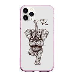 Чехол iPhone 11 Pro матовый Yoga time - elephant, цвет: 3D-розовый