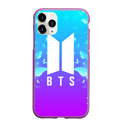 Чехол iPhone 11 Pro матовый BTS: Violet Butterflies, цвет: 3D-фиолетовый