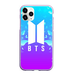 Чехол iPhone 11 Pro матовый BTS: Violet Butterflies, цвет: 3D-светло-сиреневый