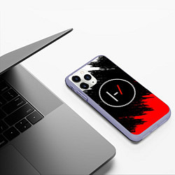 Чехол iPhone 11 Pro матовый 21 Pilots: Black & Red, цвет: 3D-светло-сиреневый — фото 2