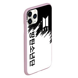 Чехол iPhone 11 Pro матовый BTS: White & Black, цвет: 3D-розовый — фото 2