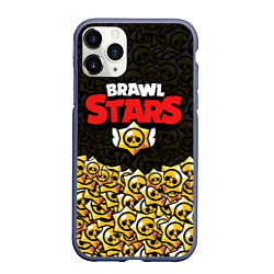 Чехол iPhone 11 Pro матовый Brawl Stars: Black Style, цвет: 3D-серый