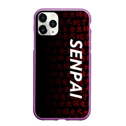 Чехол iPhone 11 Pro матовый SENPAI, цвет: 3D-фиолетовый