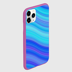 Чехол iPhone 11 Pro матовый Абстракция волны, цвет: 3D-фиолетовый — фото 2