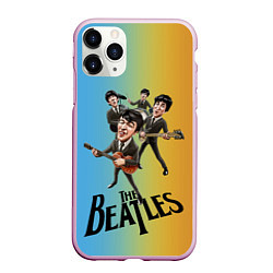 Чехол iPhone 11 Pro матовый The Beatles - world legend, цвет: 3D-розовый
