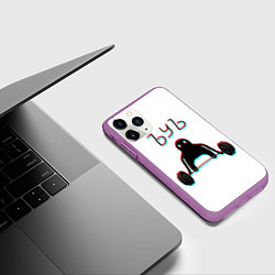 Чехол iPhone 11 Pro матовый ЪУЪ СЪУКА КАЧОК, цвет: 3D-фиолетовый — фото 2