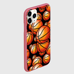 Чехол iPhone 11 Pro матовый Баскетбольные яркие мячи, цвет: 3D-малиновый — фото 2
