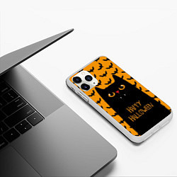 Чехол iPhone 11 Pro матовый Happy Halloween, цвет: 3D-белый — фото 2