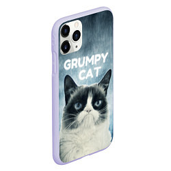 Чехол iPhone 11 Pro матовый Grumpy Cat, цвет: 3D-светло-сиреневый — фото 2