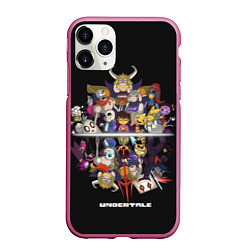 Чехол iPhone 11 Pro матовый Undertale, цвет: 3D-малиновый