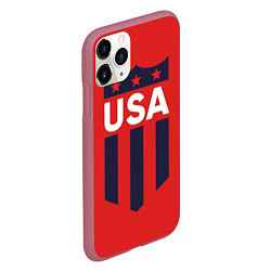 Чехол iPhone 11 Pro матовый USA, цвет: 3D-малиновый — фото 2