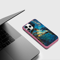 Чехол iPhone 11 Pro матовый Godzilla Rage, цвет: 3D-малиновый — фото 2