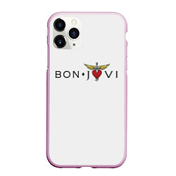 Чехол iPhone 11 Pro матовый Bon Jovi, цвет: 3D-розовый