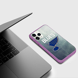 Чехол iPhone 11 Pro матовый St Louis Blues, цвет: 3D-фиолетовый — фото 2