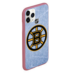 Чехол iPhone 11 Pro матовый Boston Bruins: Hot Ice, цвет: 3D-малиновый — фото 2