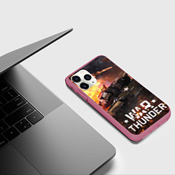 Чехол iPhone 11 Pro матовый War thunder explosion, цвет: 3D-малиновый — фото 2