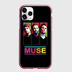 Чехол iPhone 11 Pro матовый Muse pop-art, цвет: 3D-малиновый