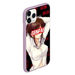 Чехол iPhone 11 Pro матовый Anime Senpai, цвет: 3D-сиреневый — фото 2