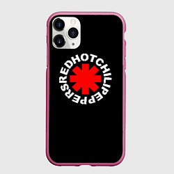 Чехол iPhone 11 Pro матовый Red Hot chili peppers logo on black