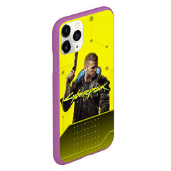 Чехол iPhone 11 Pro матовый CYBERPUNK 2077, цвет: 3D-фиолетовый — фото 2