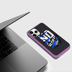 Чехол iPhone 11 Pro матовый Без сожаления объемная надпись, цвет: 3D-фиолетовый — фото 2
