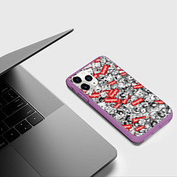 Чехол iPhone 11 Pro матовый Senpai x Ahegao, цвет: 3D-фиолетовый — фото 2