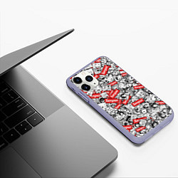 Чехол iPhone 11 Pro матовый Senpai x Ahegao, цвет: 3D-светло-сиреневый — фото 2