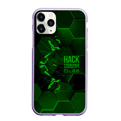Чехол iPhone 11 Pro матовый Hack Cyberspace, цвет: 3D-светло-сиреневый