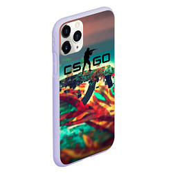 Чехол iPhone 11 Pro матовый CS GO logo abstract, цвет: 3D-светло-сиреневый — фото 2