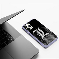 Чехол iPhone 11 Pro матовый L letter flame gray, цвет: 3D-светло-сиреневый — фото 2