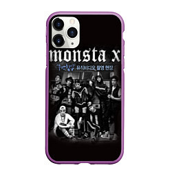 Чехол iPhone 11 Pro матовый Monsta X, цвет: 3D-фиолетовый